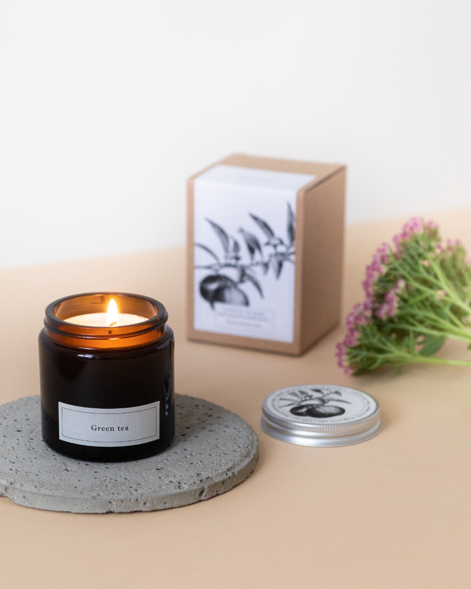 Green tea Sojawachskerze