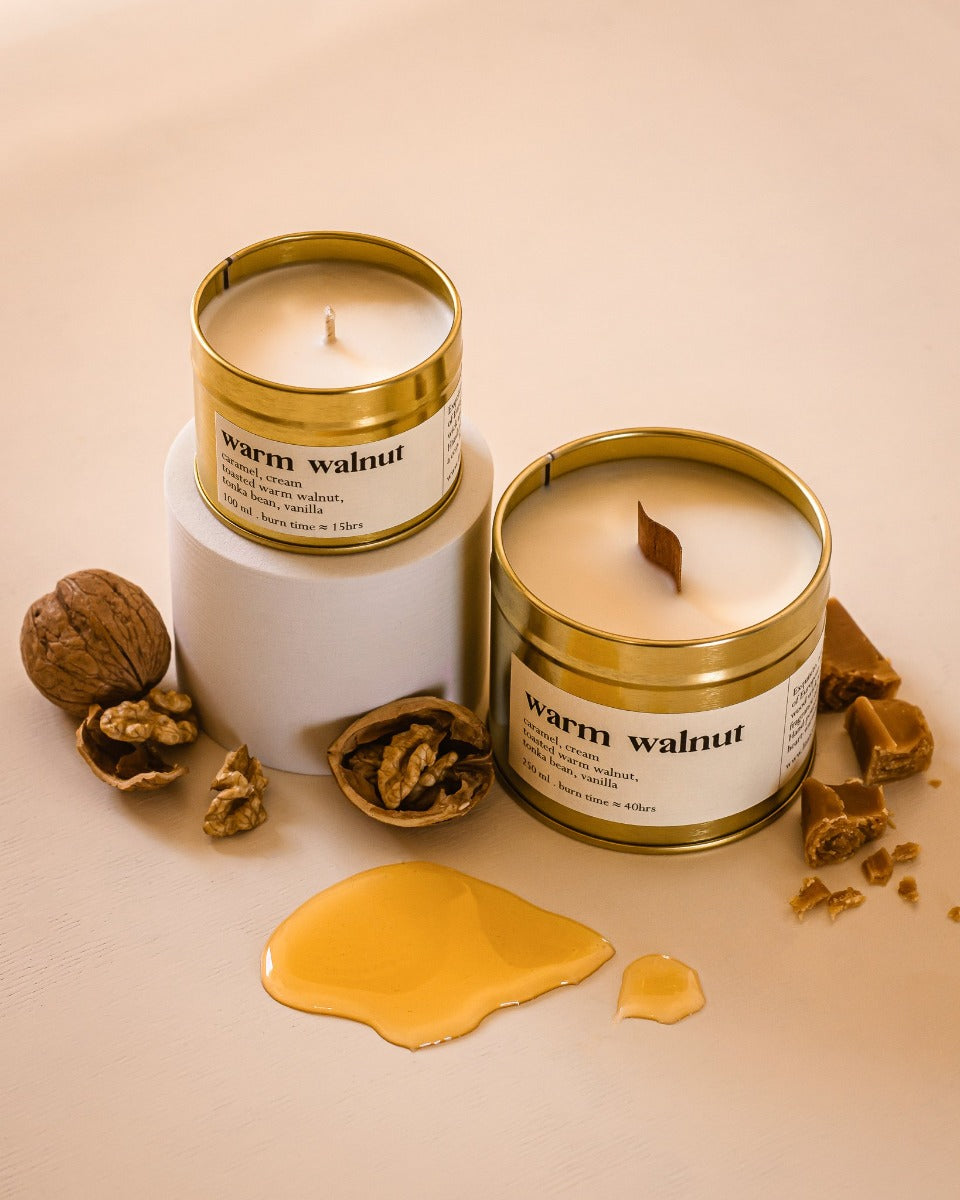Warm walnut botanische Duftkerze - klein