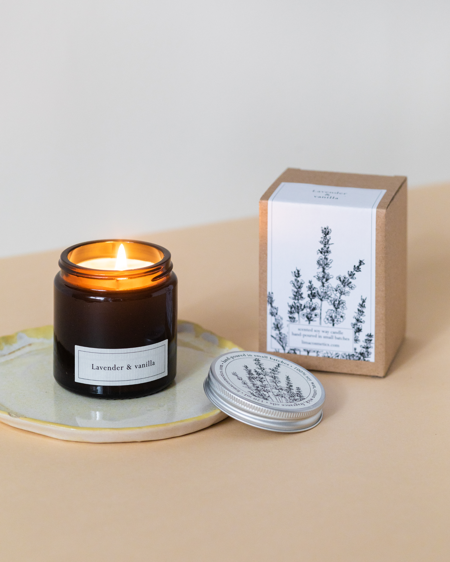 Lavender & vanilla Sojawachskerze