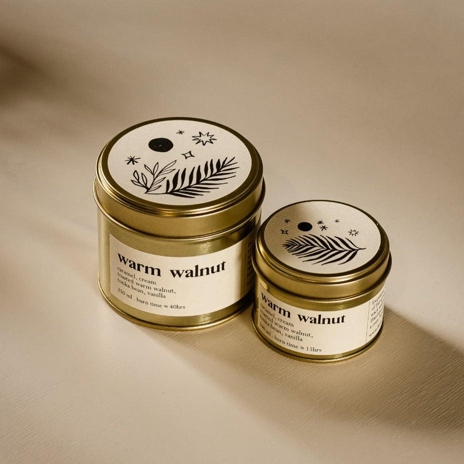 Warm walnut botanische Duftkerze - klein