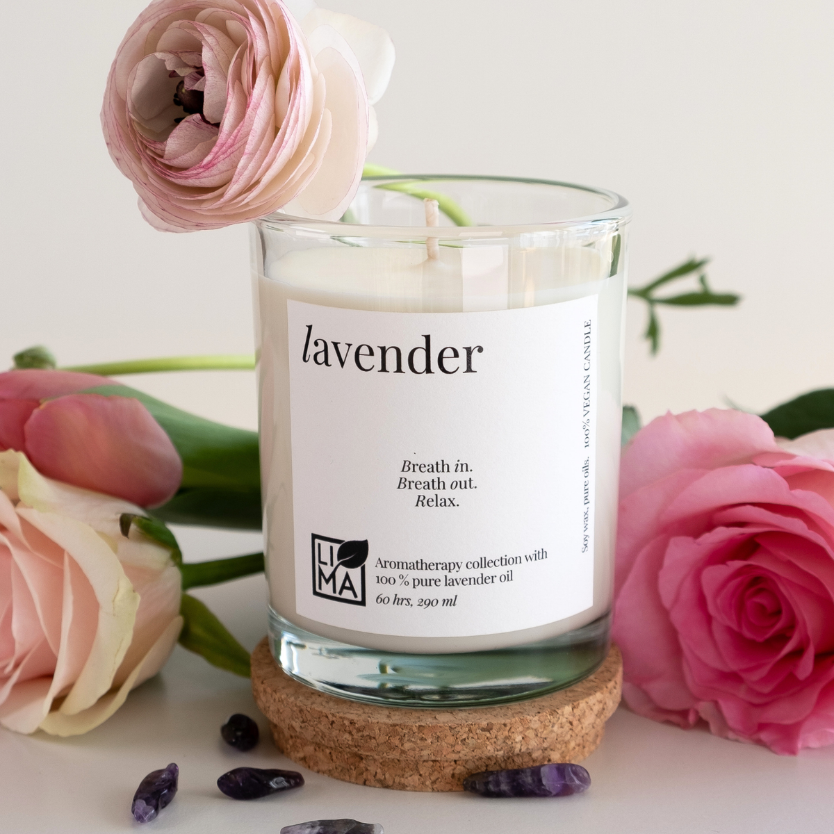 Lavendel Duftkerze (groß) | 60h Brenndauer & Sojawachs