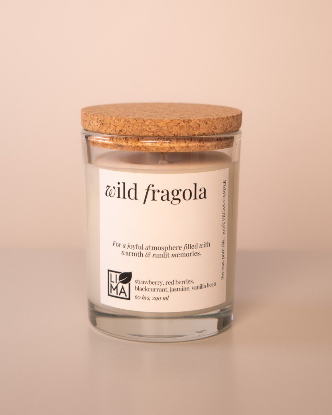 Grosse Duftkerze im Glas Wild fragola mit Korkdeckel