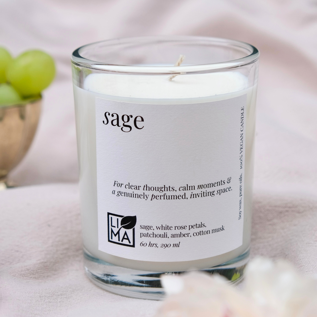 Sage große Kerze im Kerzenglas