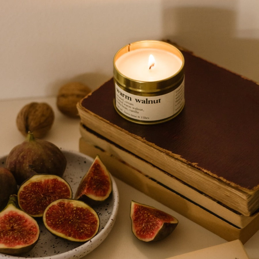 Warm walnut Duftkerze im Tiegel