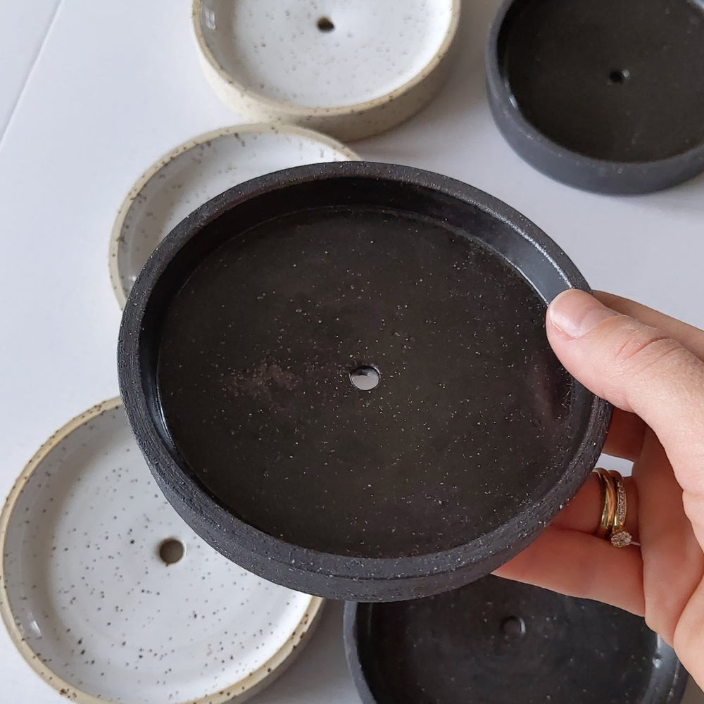 Keramik Seifenschale rund, schwarz